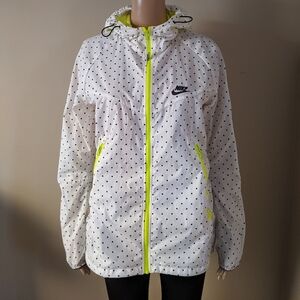 Nike Track & Field windbreaker white dots jacket, women's small